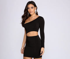 Cut Out For This One Shoulder Mini Dress Oshnow