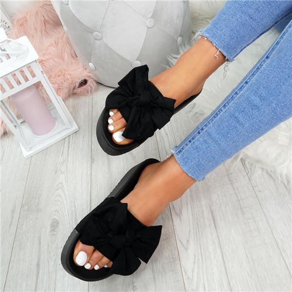 Bowknot Flatform Slides Outdoor Sandals