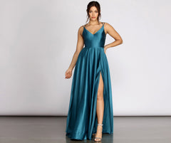 Dawn Formal Sleeveless Satin Dress Oshnow