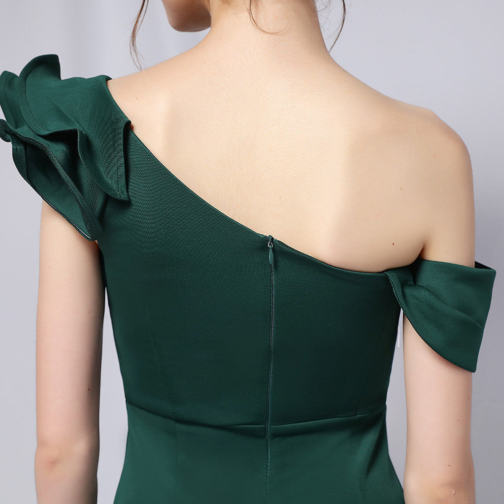 Delana Elegant Formal One Shoulder Dress Oshnow