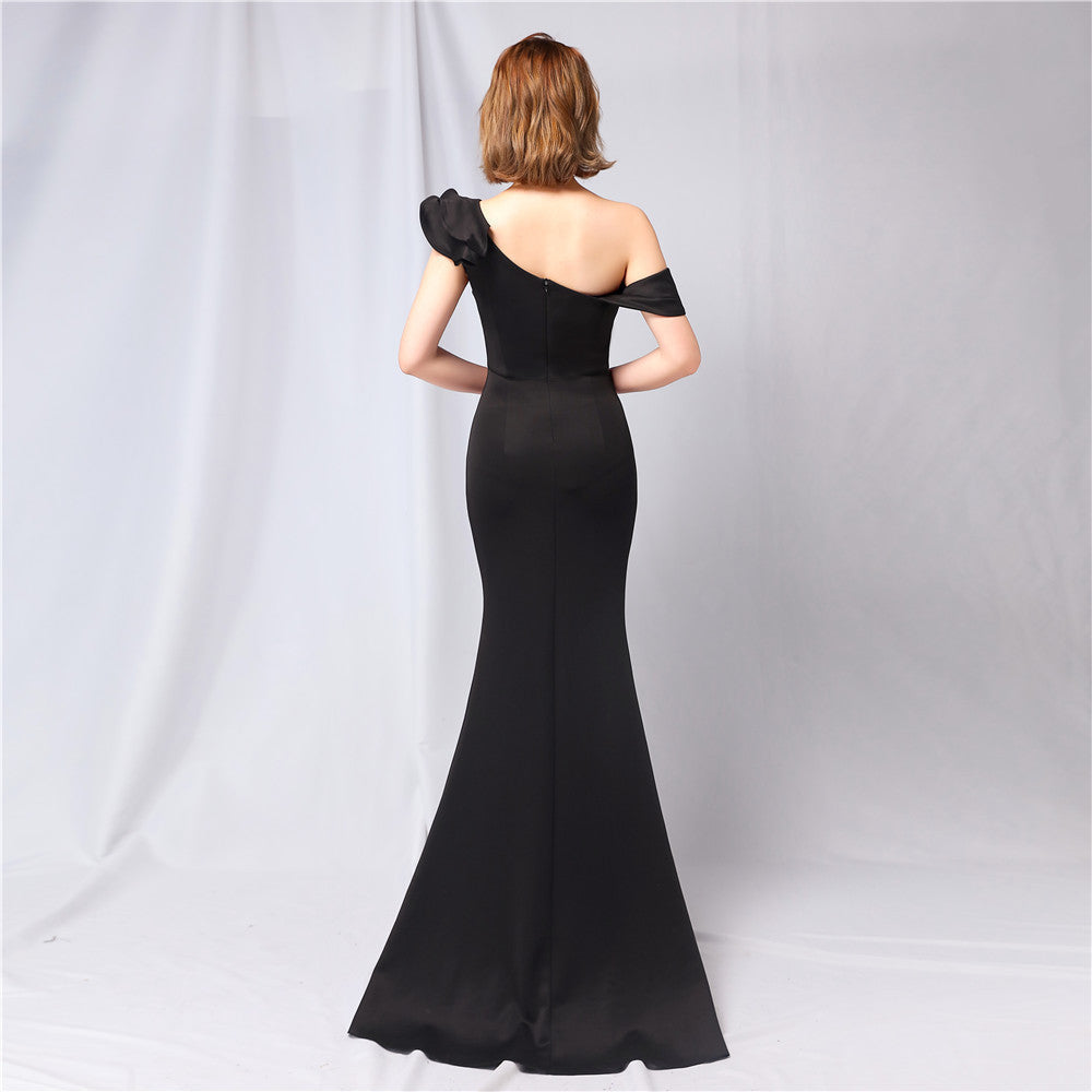 Delana Elegant Formal One Shoulder Dress Oshnow