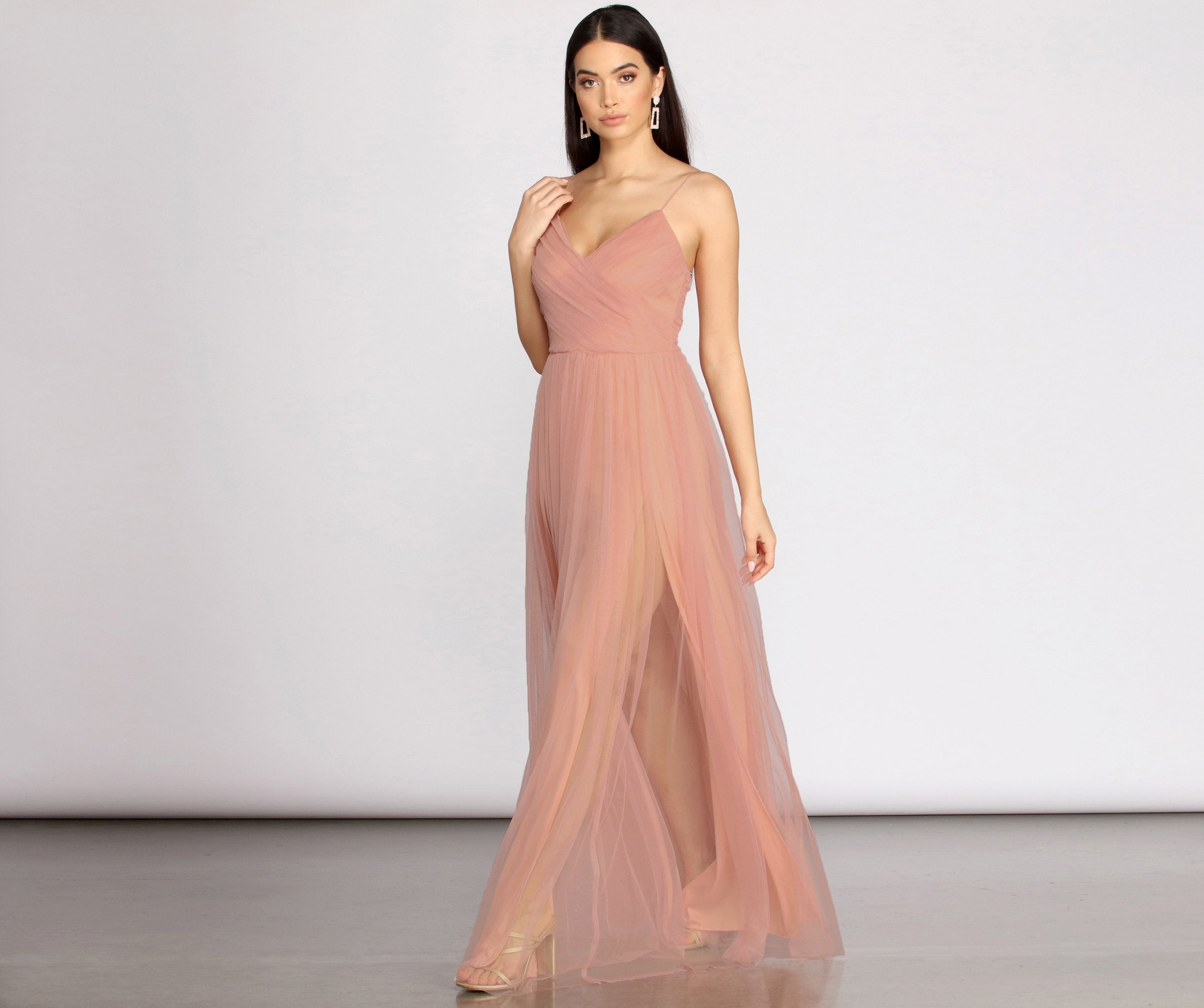 Devon Tulle A-Line Dress Oshnow