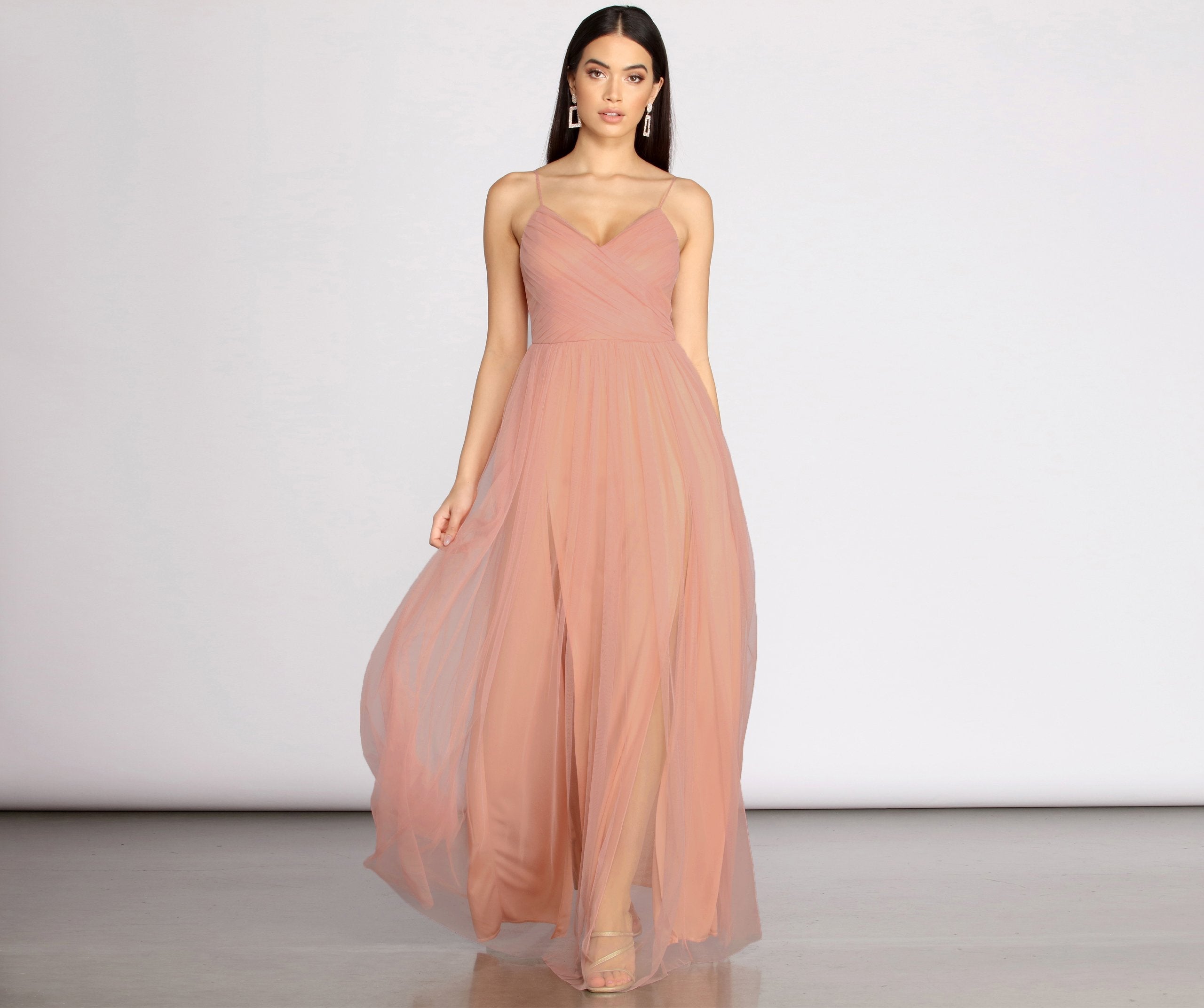 Devon Tulle A-Line Dress Oshnow