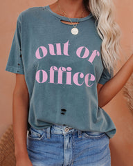 Distressed Out Of Office Cotton Tee Oshnow
