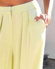 Dorena Pocketed Wide Leg Pants - Lime