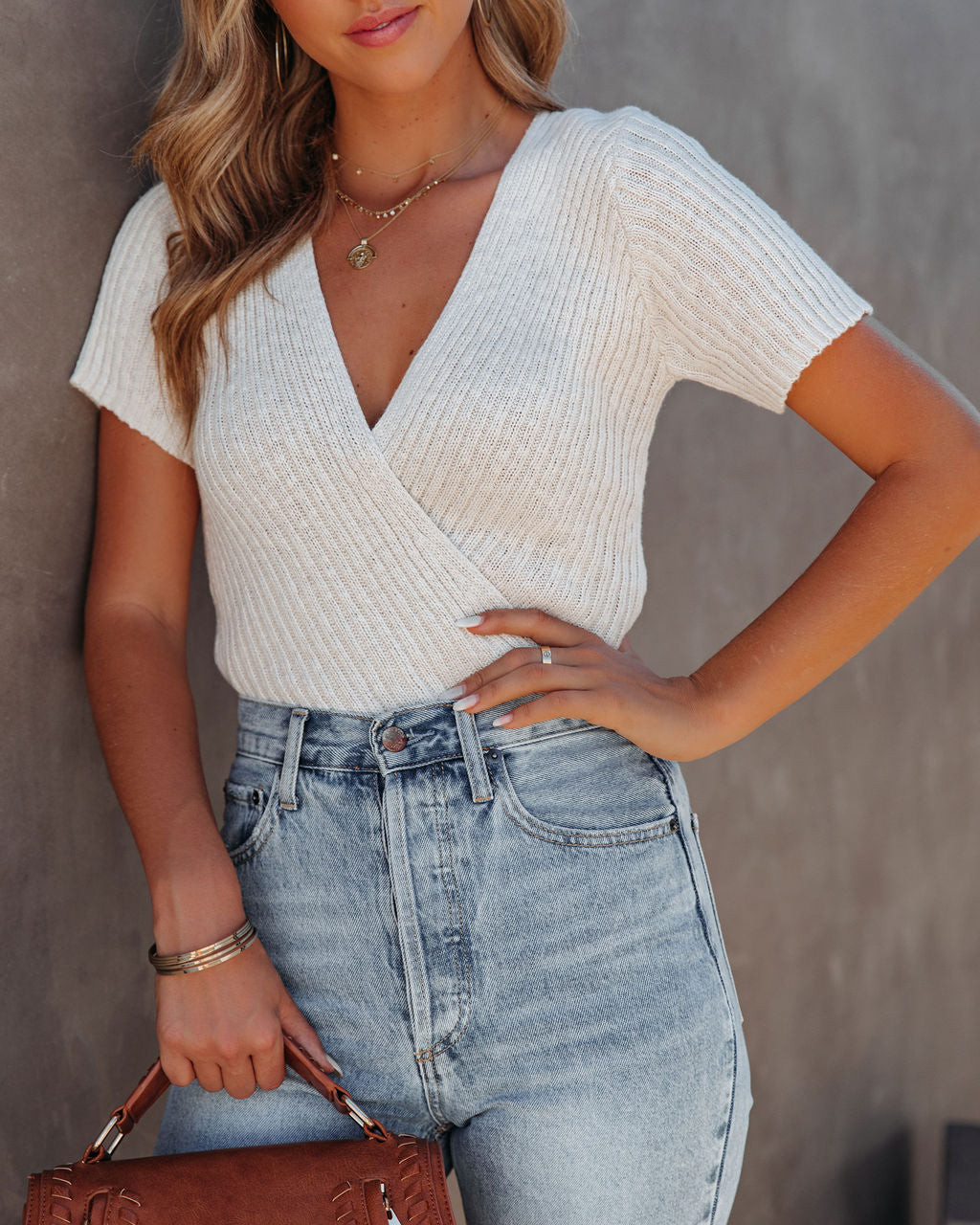 Drake Cotton Blend Drape Crop Top - Cream Oshnow