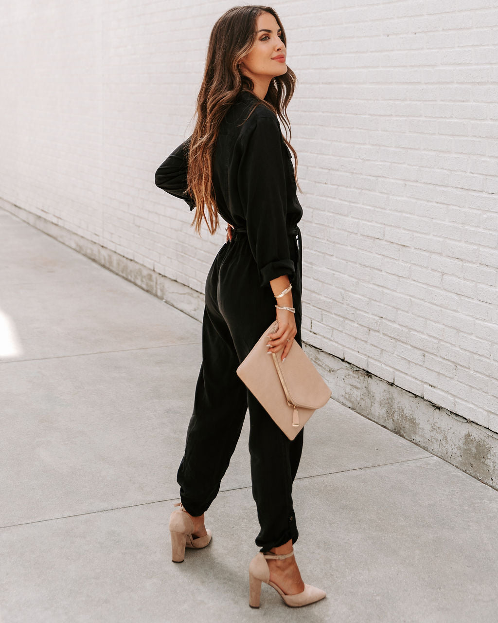 Dorothy Tencel Pocketed Jumpsuit - Black