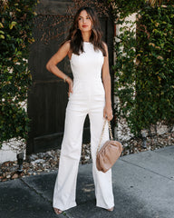 Beautiful Minds Cotton Flare Jumpsuit - White