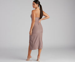 Effortlessly Chic High Slit Slip Dress Oshnow