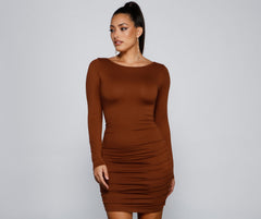 Elevated Chic Ruched Mini Dress Oshnow