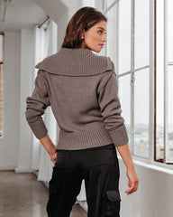 Elevated Comfort Strickjacke mit Reißverschluss - Anthrazit 