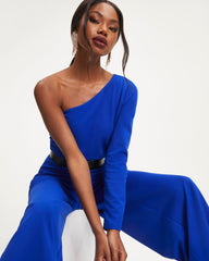 Elodie One Shoulder Drape Jumpsuit - Cobalt Oshnow