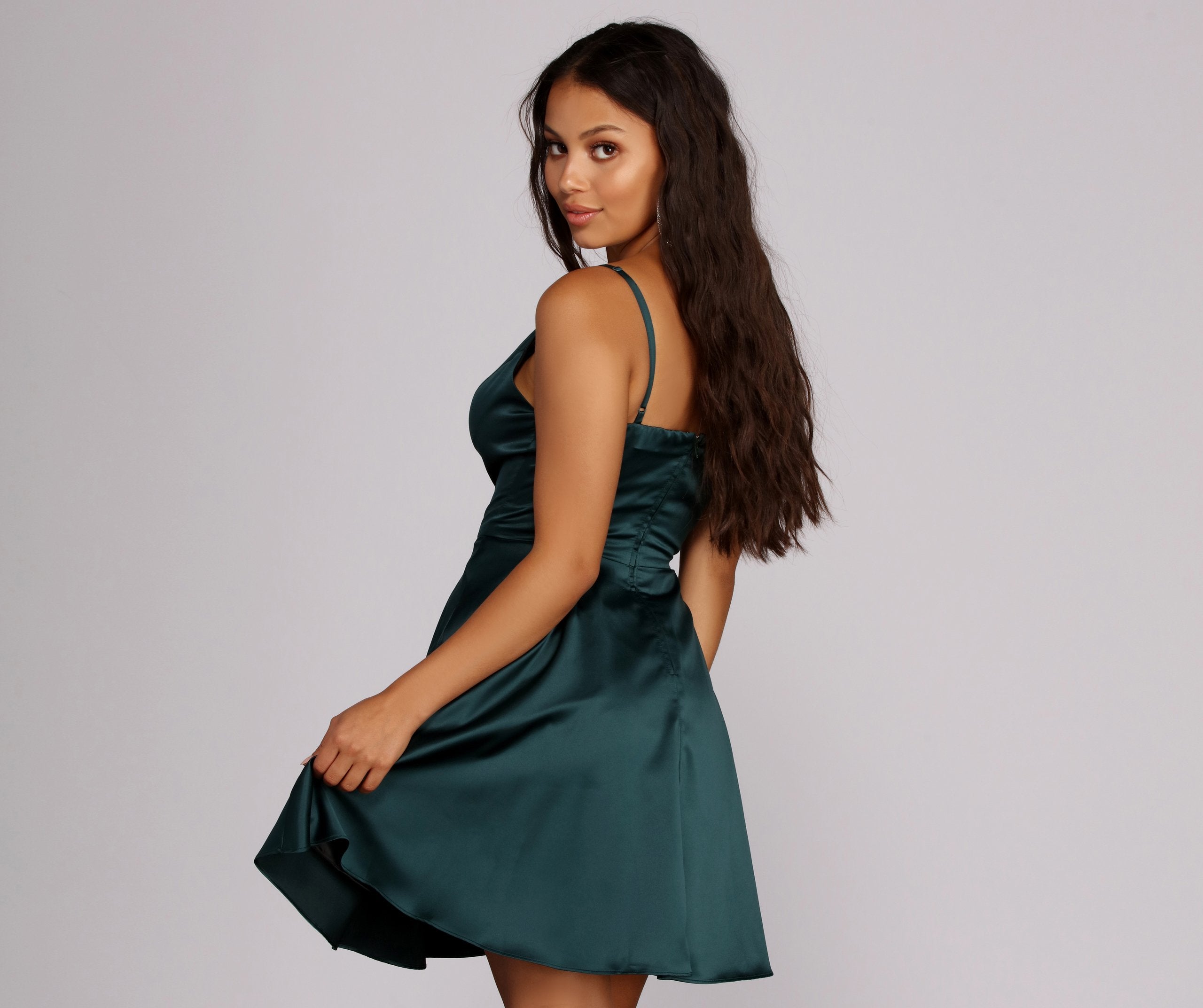 Emme Satin Party Dress Oshnow