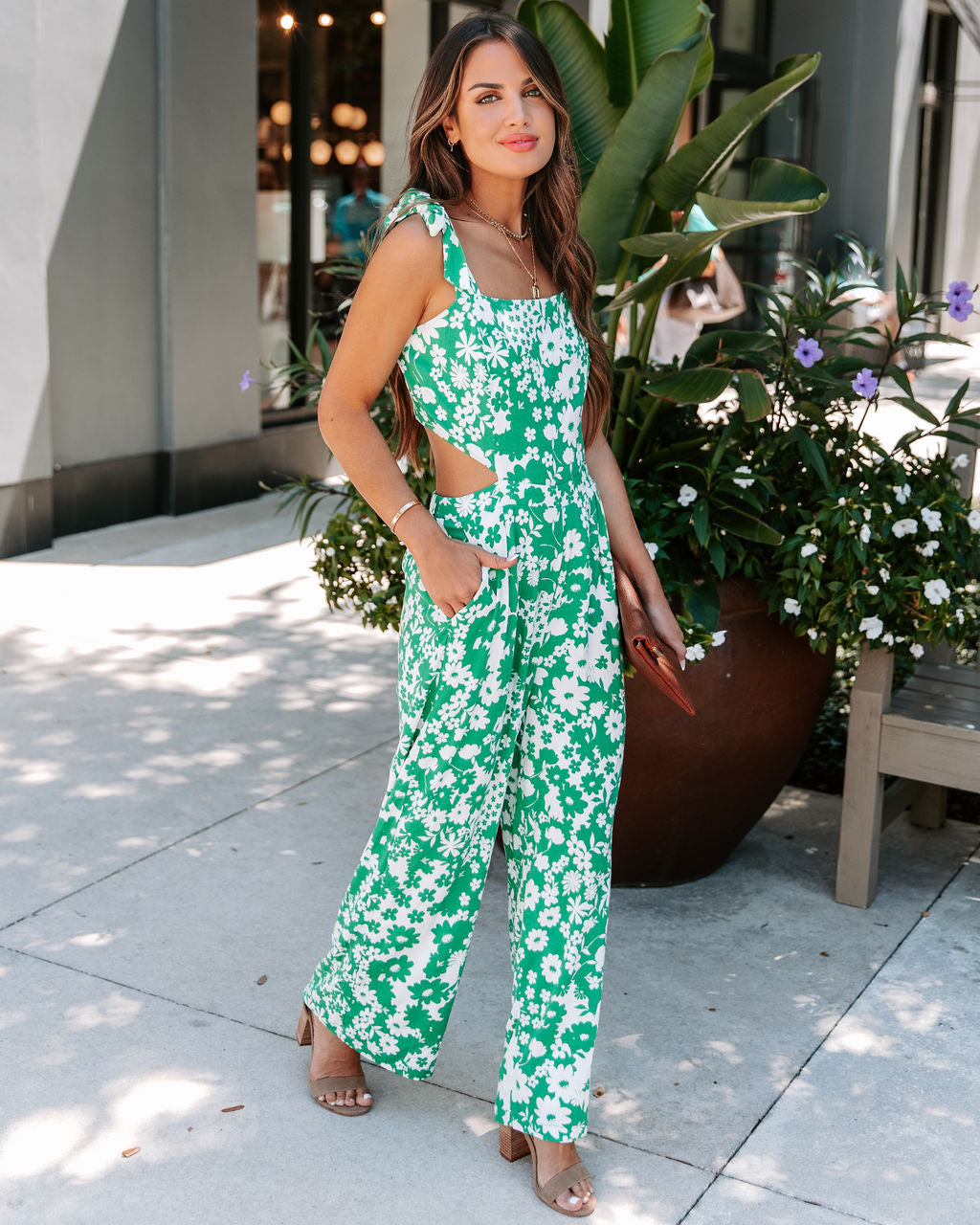 Envy Me Pocketed Cut Out Jumpsuit Oshnow