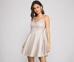 Erin Formal Glitter Party Dress Oshnow