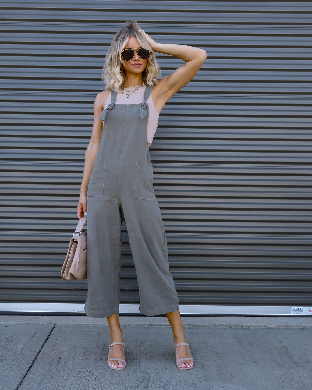 Everything Nice Cotton Pocketed Jumpsuit - Charcoal - SALE Oshnow