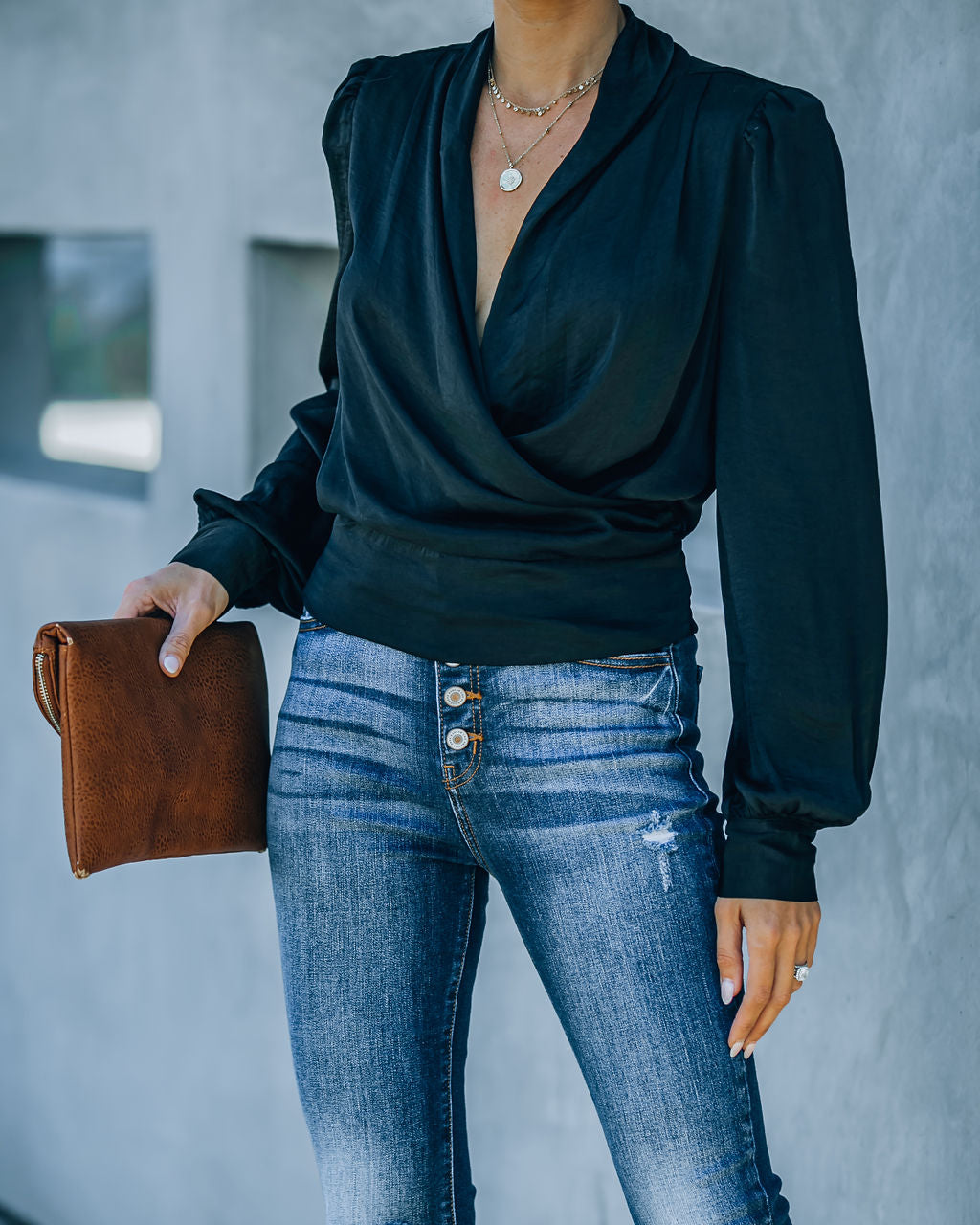 Exceptional Drape Blouse - Black Oshnow