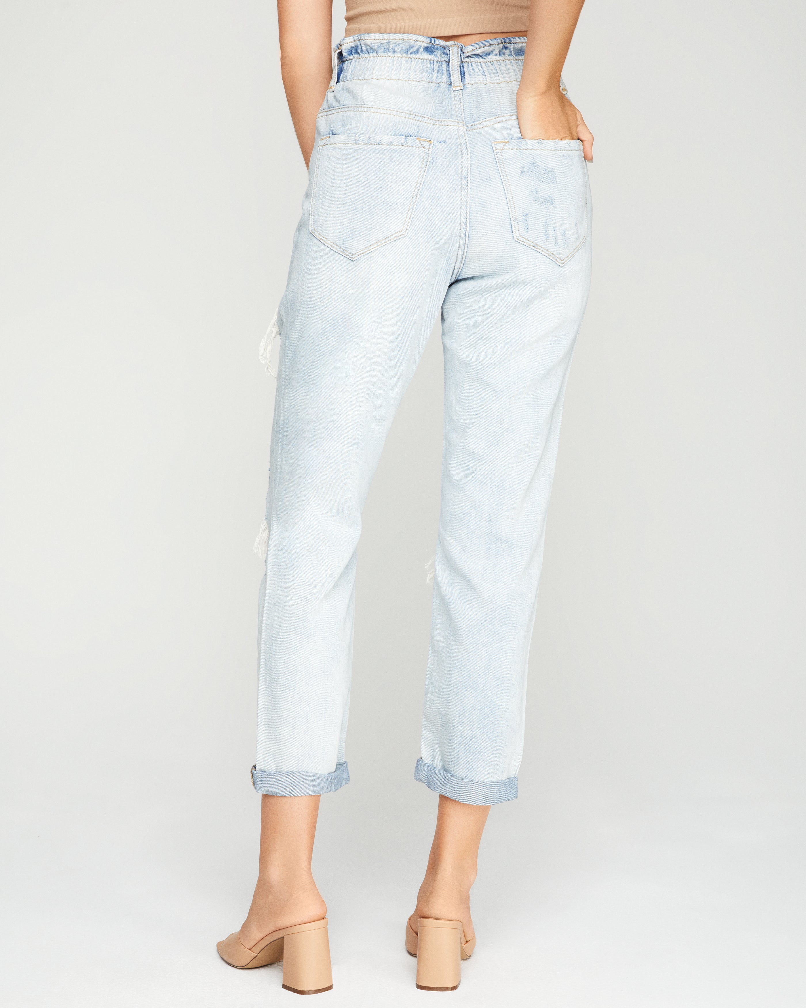 Ferguson Distressed Paper Bag Waist Denim