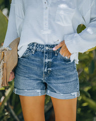 Jacey High Rise Cuffed Denim Shorts