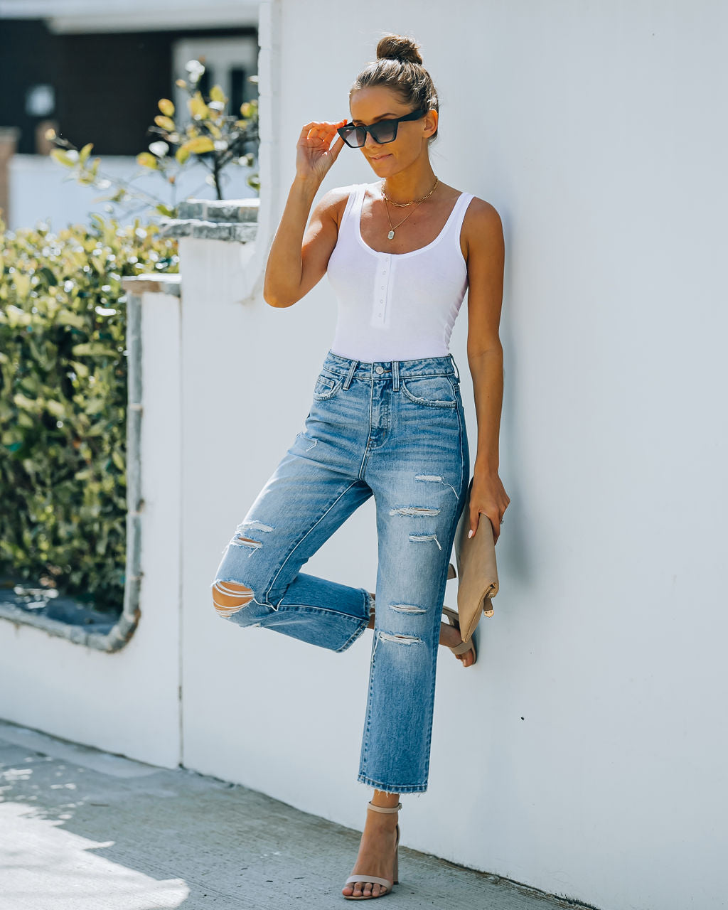 Beverly High Rise Distressed Denim - SALE 