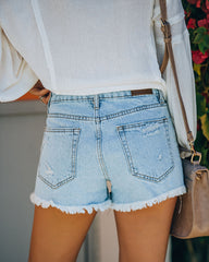 Cole High Rise Distressed Denim Shorts