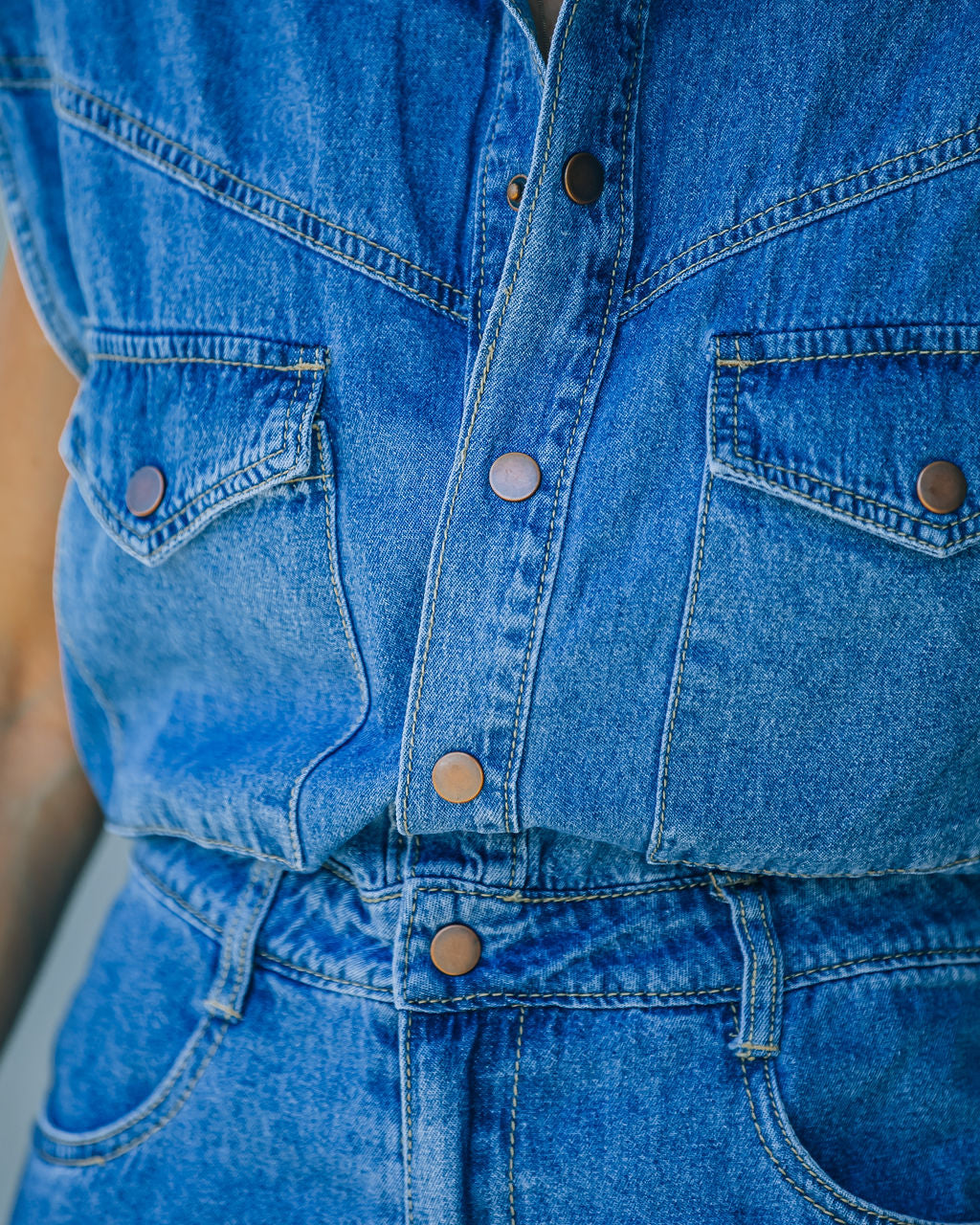 Aisha Pocketed Sleeveless Denim Jumpsuit