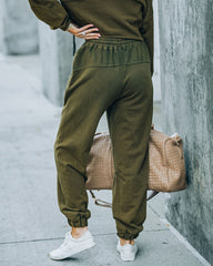 Blanca Cotton Pocketed Joggers - Olive