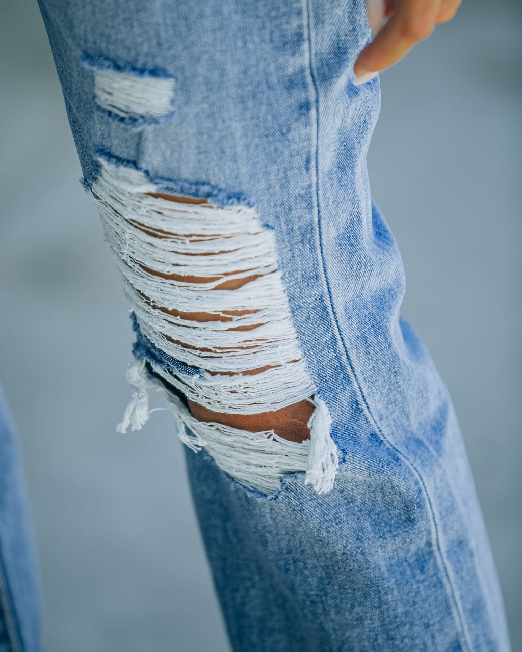 Neilson High Rise Distressed Straight Denim