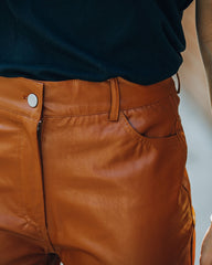 Austen High Rise Faux Leather Pants - Cinnamon