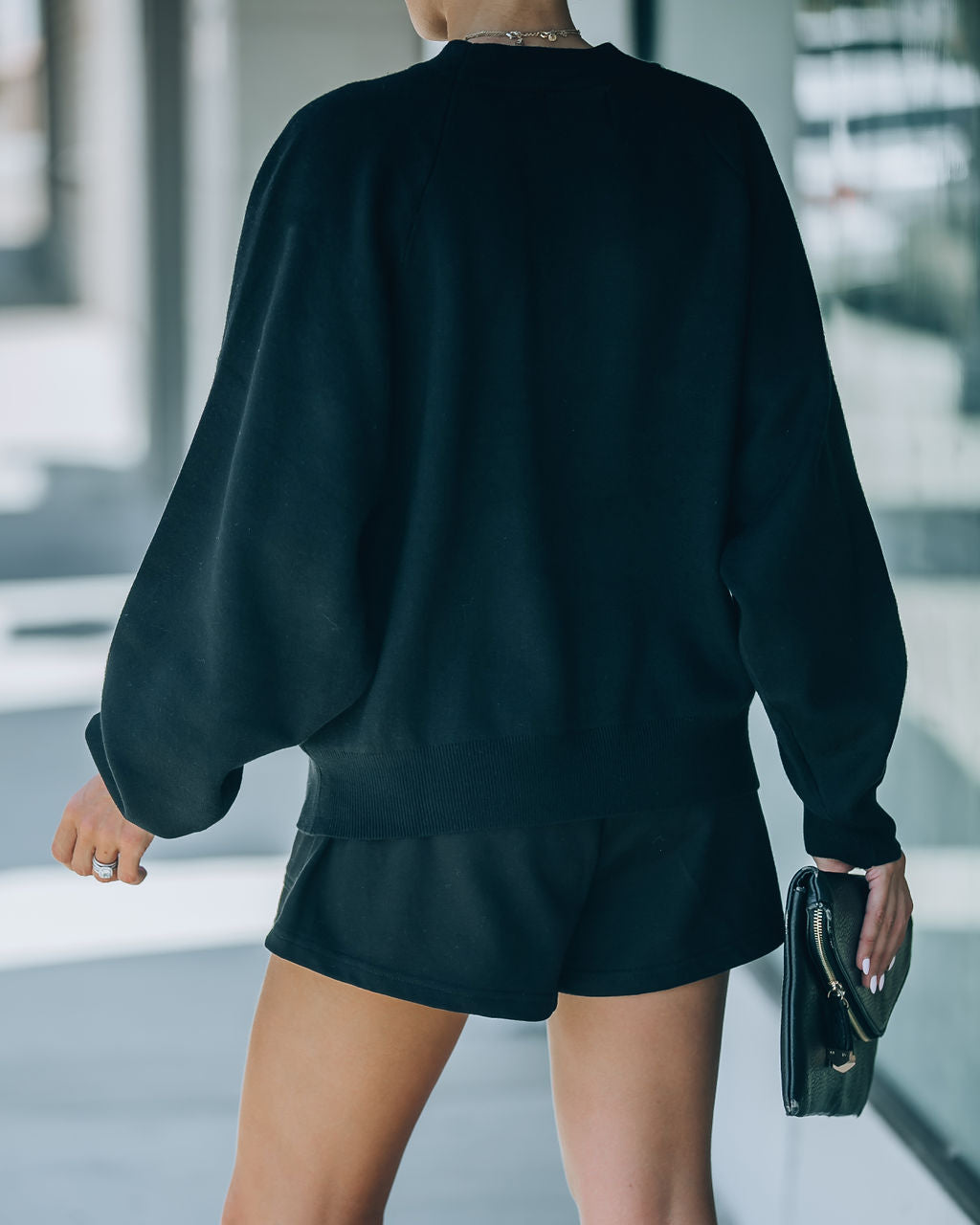 Naomi Cotton Blend Sweatshirt - Black