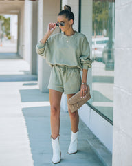 Naomi Cotton Blend Sweatshirt - Sage