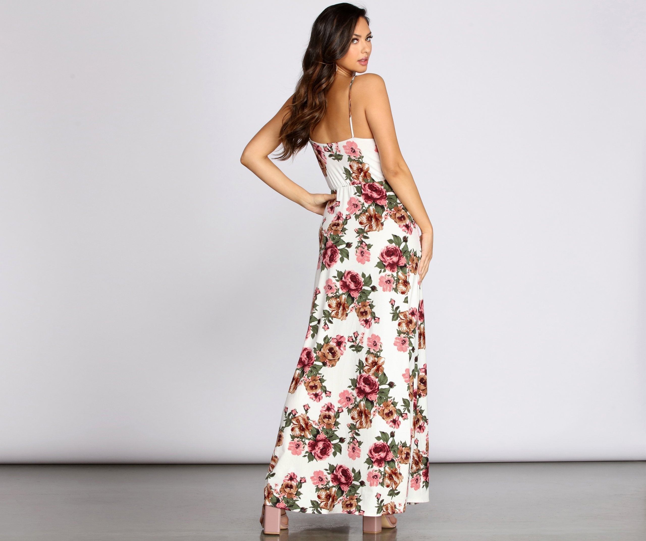 Fab In Floral Brushed Knit Maxi Dress Oshnow