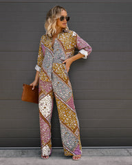 Desert Lover Patchwork Pocketed Wide Leg Pants