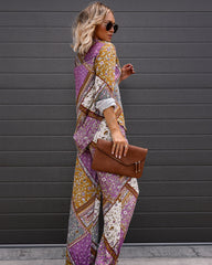 Desert Lover Patchwork Pocketed Wide Leg Pants