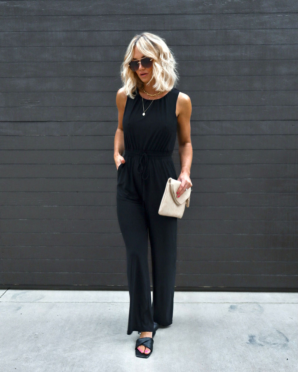 Bailey Pocketed Jumpsuit - Black