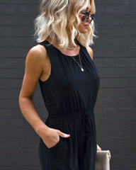 Bailey Pocketed Jumpsuit - Black