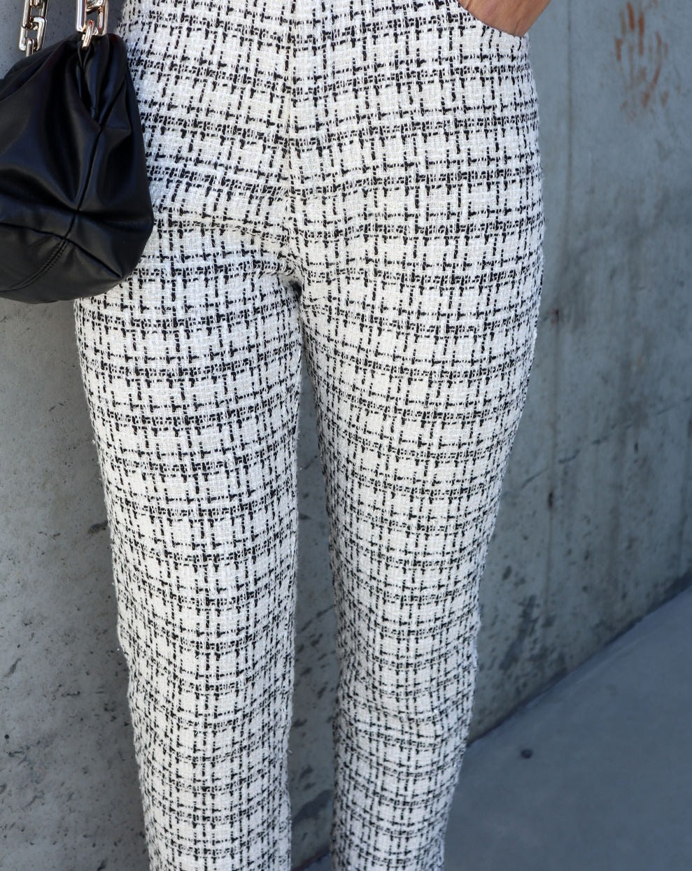 Camille Tweed Pocketed Pants - Ivory