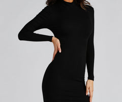 Falling For Chic Mock Neck Dress Oshnow