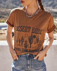 Feel The Sunset Desert Babe Cotton Tee Oshnow