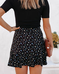 Filipa Floral Mini Skirt - Black - SALE