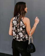 Find A Way Textured Floral Blouse - Black Oshnow