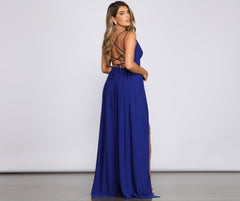 Fleur Formal Double High Slit Dress Oshnow