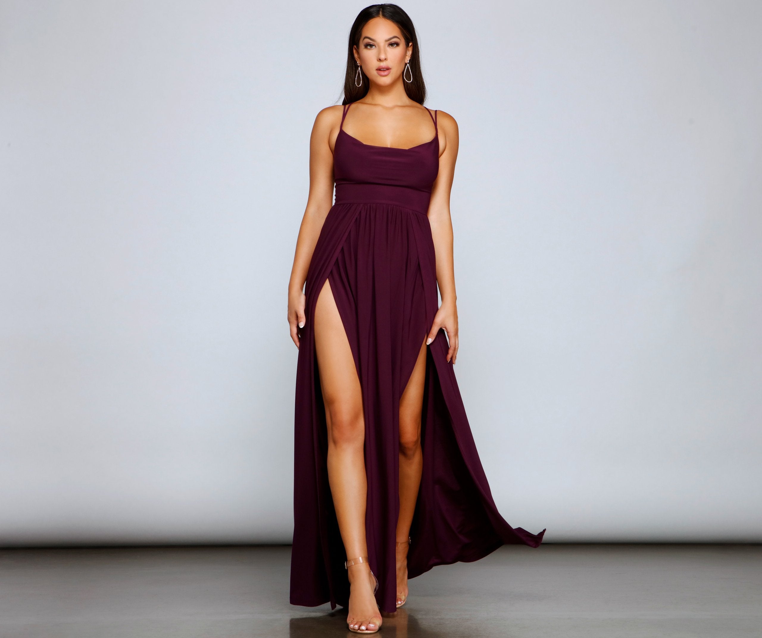 Fleur Formal Double High Slit Dress Oshnow