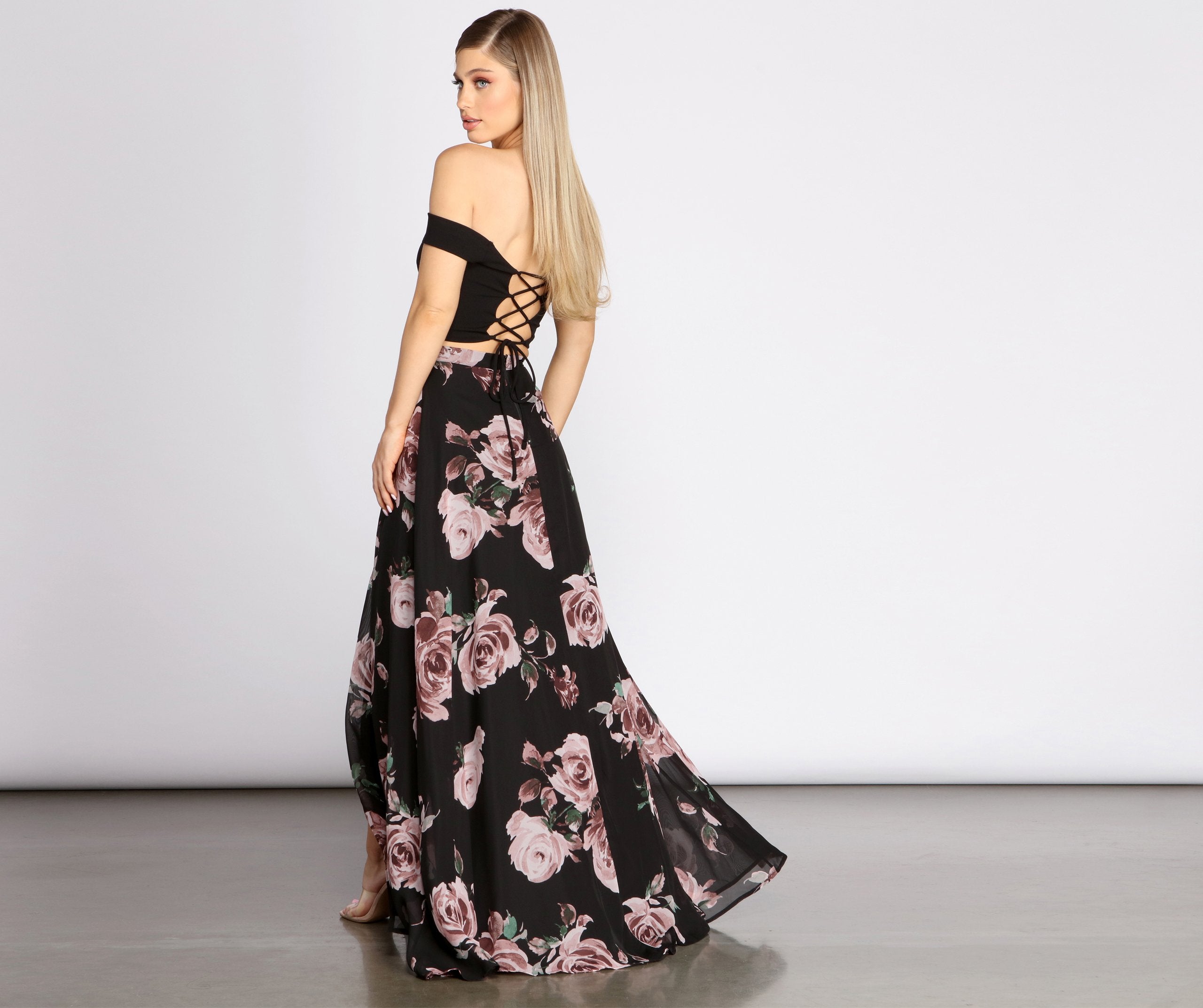 Flora Floral Two Piece Dress Oshnow