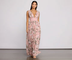 Floral Beauty Sleeveless Chiffon Maxi Dress Oshnow