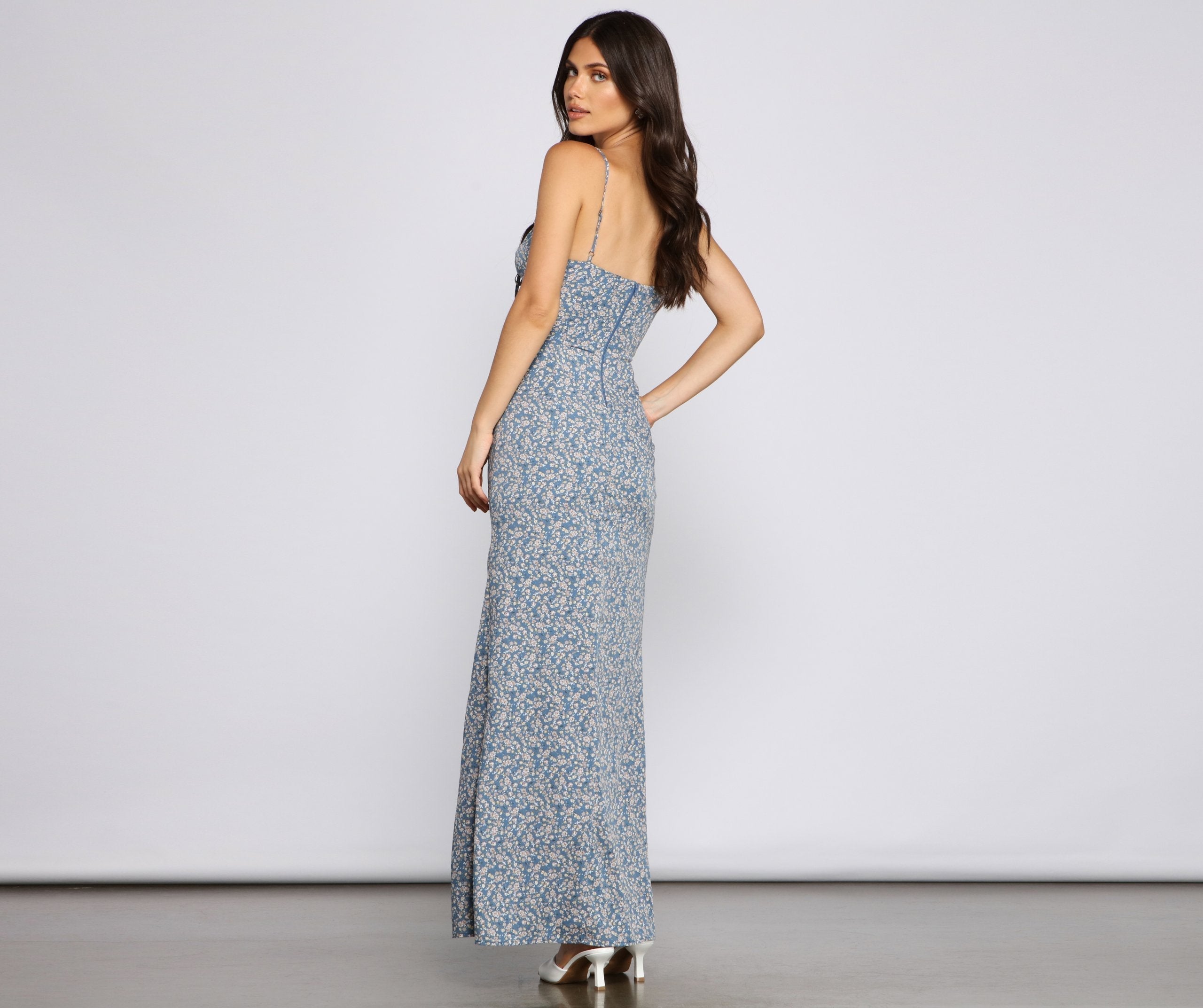 Floral Dreams High-Slit Maxi Dress Oshnow