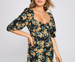 Floral Frenzy Off The Shoulder Skater Dress Oshnow