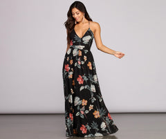 Flower Power Chiffon Maxi Dress Oshnow