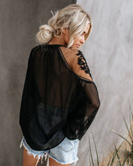 Formal Invitation Lace Blouse - Black Oshnow