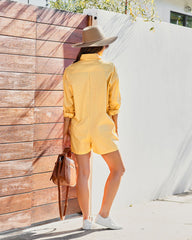 Forrester Cotton Pocketed Romper - Yellow Oshnow